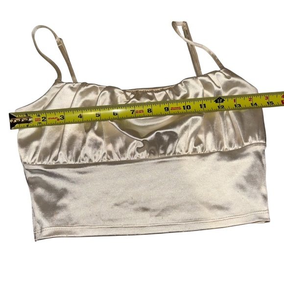 Divided H & M Satin Ruched Cami Crop Top Size Small - Picture 5 of 7